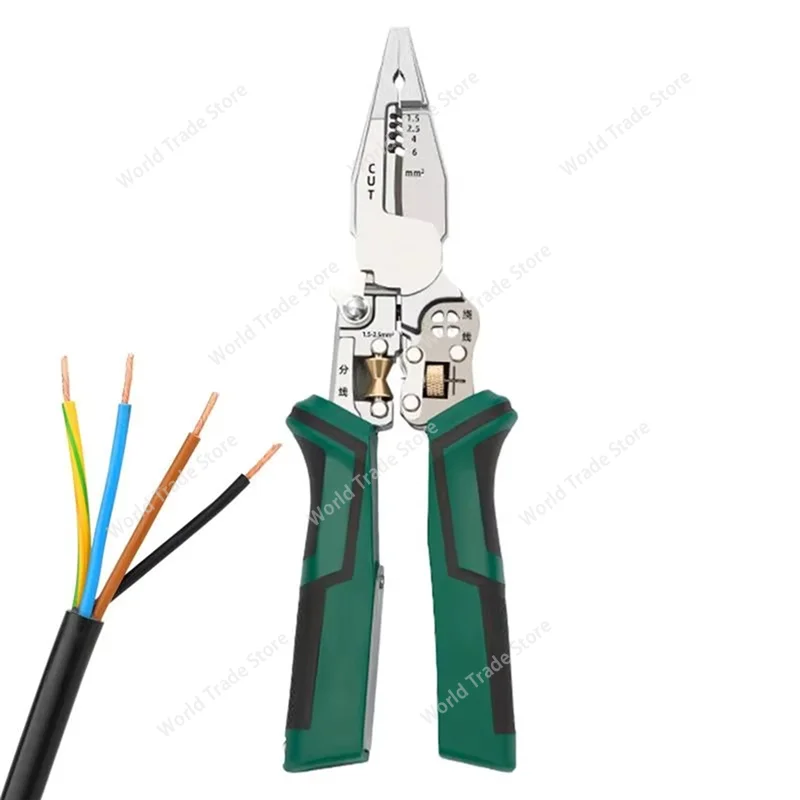 

Инструмент для резки проволоки 10 в 1, плоскогубцы для зачистки электрического кабеля, тестер напряжения, ножницы с функцией измерения электричества