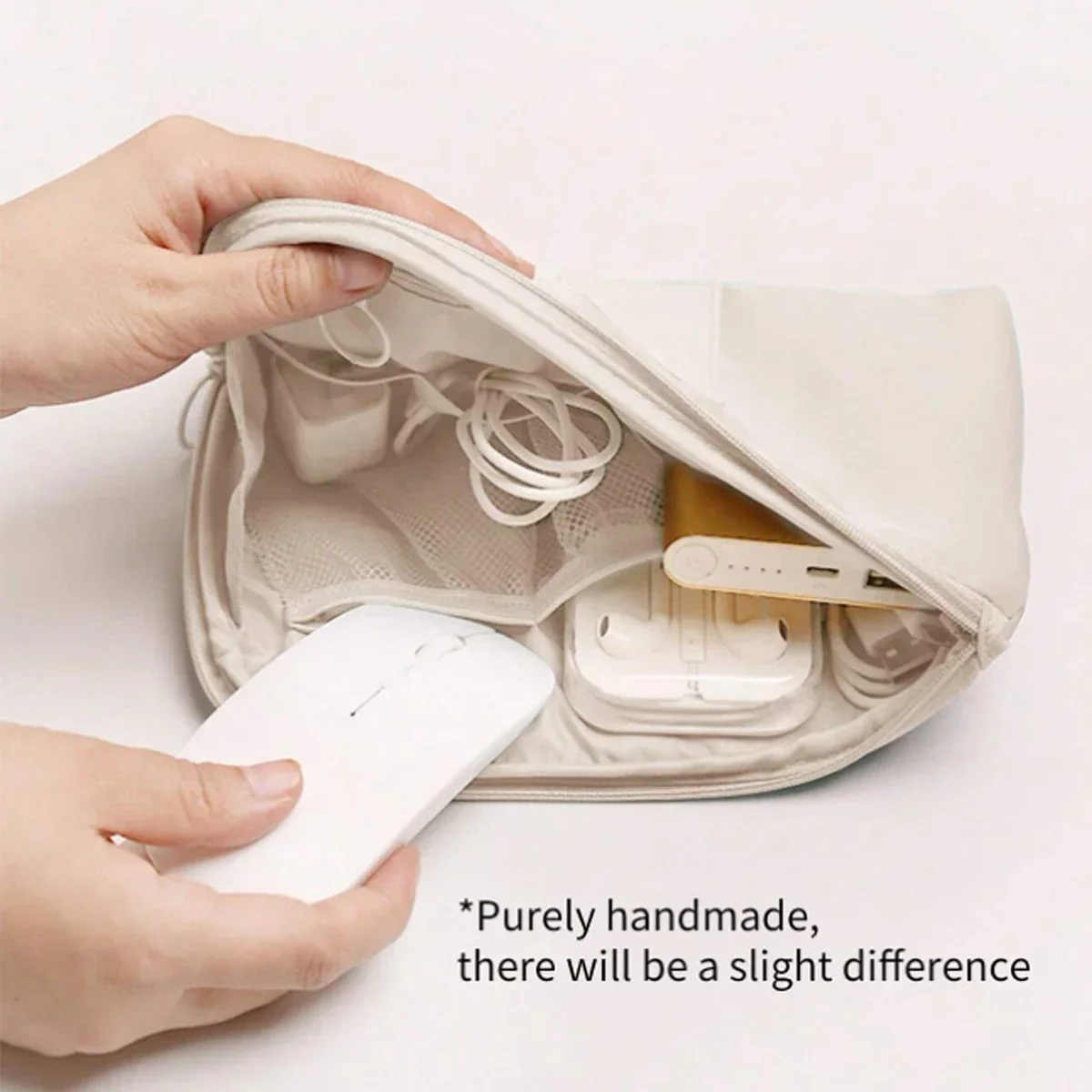 حقيبة تخزين مستحضرات التجميل المحمولة للنساء ، منظم السفر ، علبة شحن سماعة ، منتج رقمي ، كابل بيانات