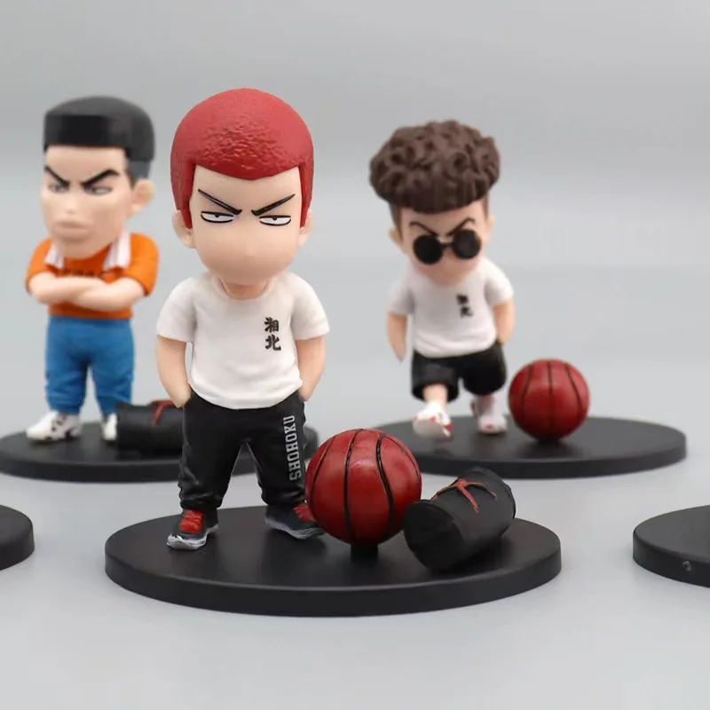 5Pcs/set Anime Slam Dunk Sakuragi Hanamichi PVC Rukawa Kaede Collectible Handmade Model Car Interior Kids Hobby Toys  Ornament