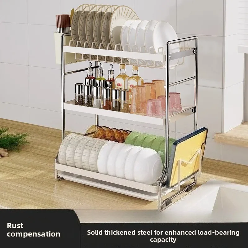 

Dish storage rack Drain basket Bowl rack Dishes and chopsticks Dishes and dishes Double-layer kitchen rack
