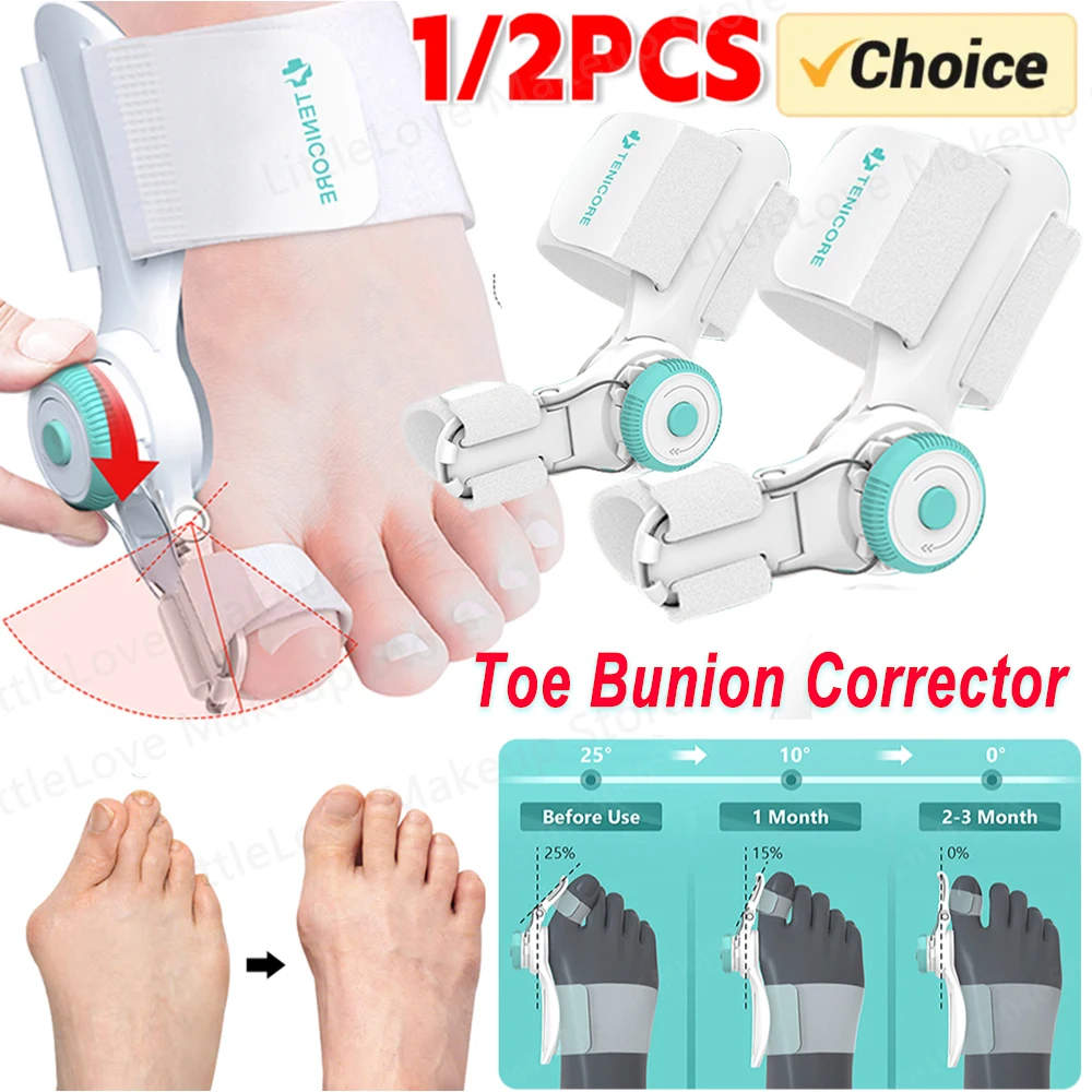 Bunion Corrector Unisex Foot Hallux Valgus Braces Rotatable Toe Separator Straightener Adjustable Knobs for Pedicure Corrector