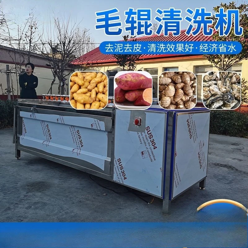 Hair roller, cleaning and peeling machine, ginger, multi-function, commercial, brush cleaning