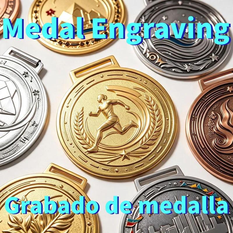 Wholesale Manufacture Medal Engraving Custom Various Sports Art Elegant Medal Metal Zinc Alloy Engrave Painting Souvenir
