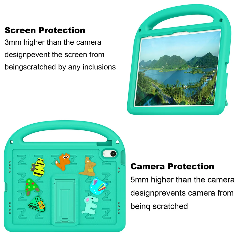 Kids Cartoon Shockproof Case for Apple iPad 10th 11 th Gen Pro11 2024 Air11 2025 Air 1 2 3 Cute Cartoon EVA Protective Cover