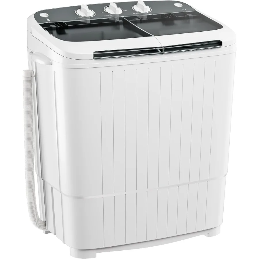 

Portable Washing Machine 17.6lbs Mini Washing Machine and Spin Dryer Combo Mini Twin Tub Laundry Machine for Camping Apartments