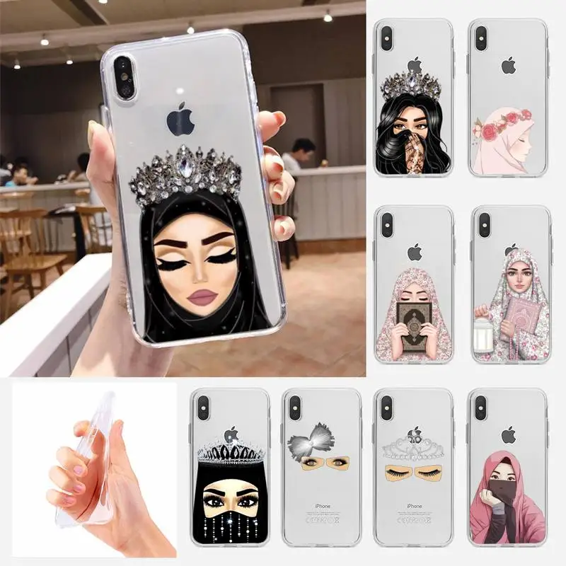 Muslim Islamic Gril Eyes Phone Case For Samsung A10s A20S A30S A50S A10A 12 A20 A20E A40 A30 A50 A70 A31 A51A52 A71 Transparent