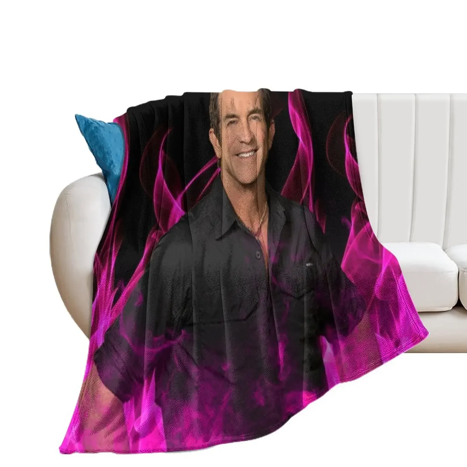 Jeff Probst Handsome Pink Glow Fire Blow Throw Blanket Baby Giant Sofa Bed covers funny gift Blankets