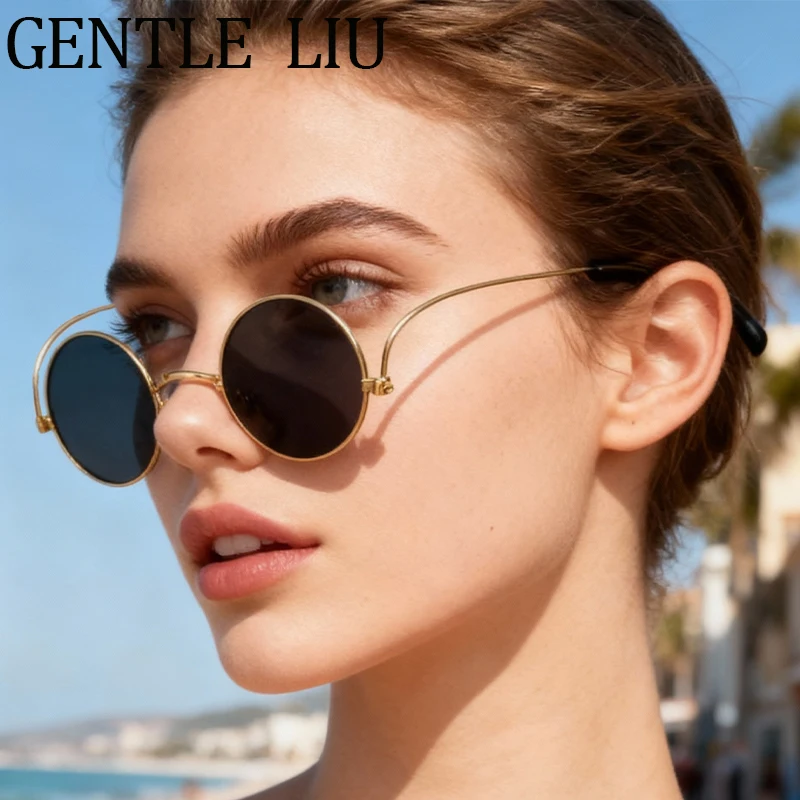 

Steampunk Small Round Sunglasses Women 2025 Luxury Brand Vintage Y2K Punk Metal Frame Sun Glasses Outdoor Travel Eyewear UV400