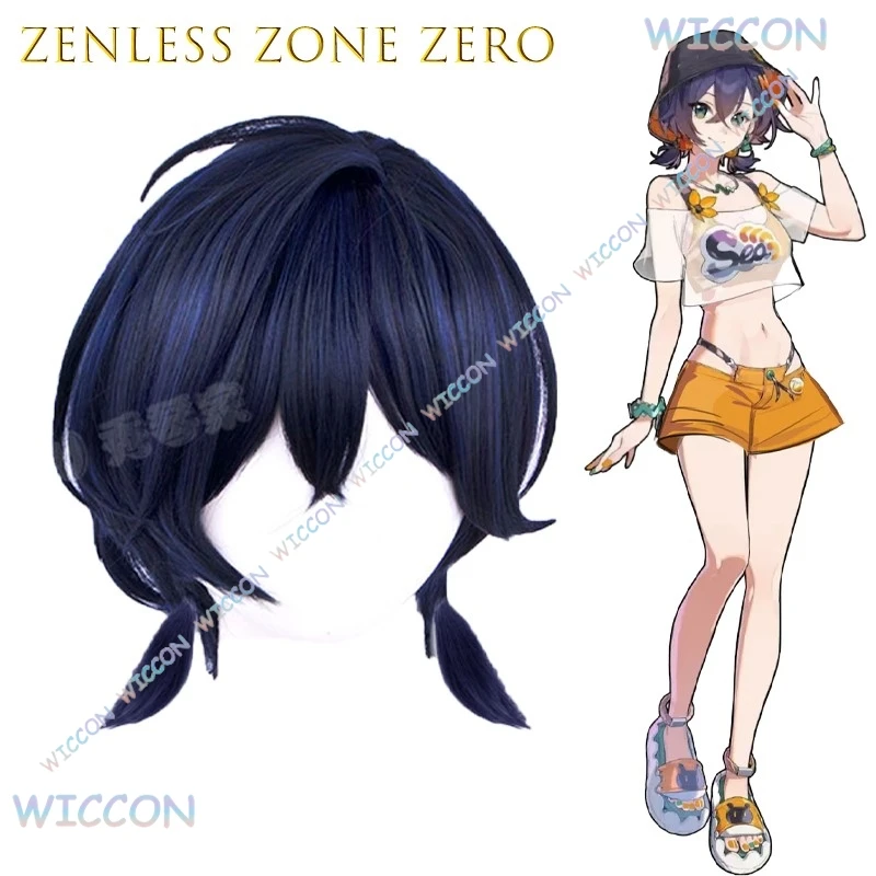 

[PandaRich]Zenless Zone Zero Belle Swimsuit Cosplay Wig Summer Sky Hair Accessories Anime Game Character Beach Party Cute Kawaii