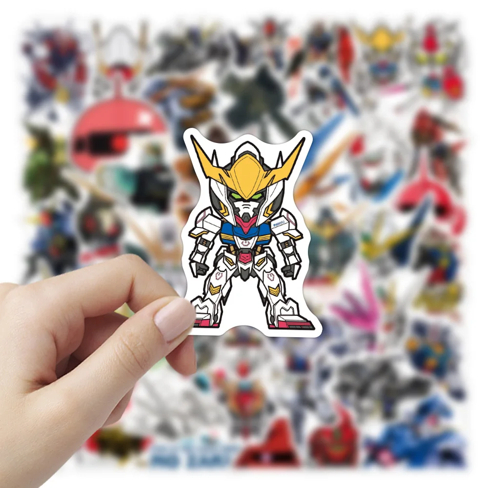 50-Piece Gundam Sticker Set, Waterproof Pvc Anime Mecha Robot Stickers, Suitable for Laptops, Water Bottles, Skateboards, Car Bumpers, Suitcases, Guitars, Trendy Personalized Stickers for Children, Teenagers, Adults, and Gundam Enthusiasts