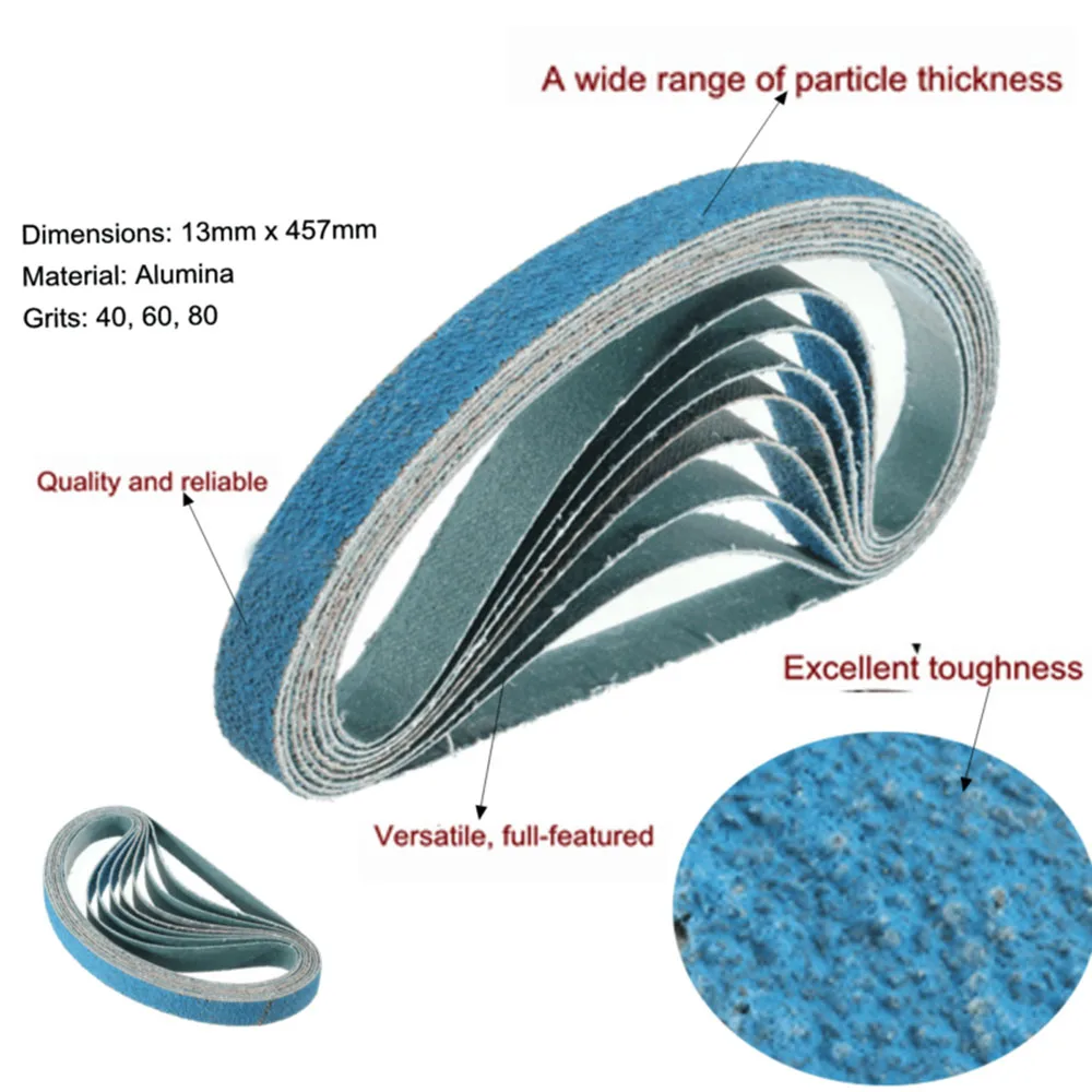 Неметаллические шлифовальные ленты, принадлежности для мастерской, шлифовальная машина по металлу, деревообработка, цирконий, 1/2x18 дюйма, зернистость 40, 60, 80, мебель