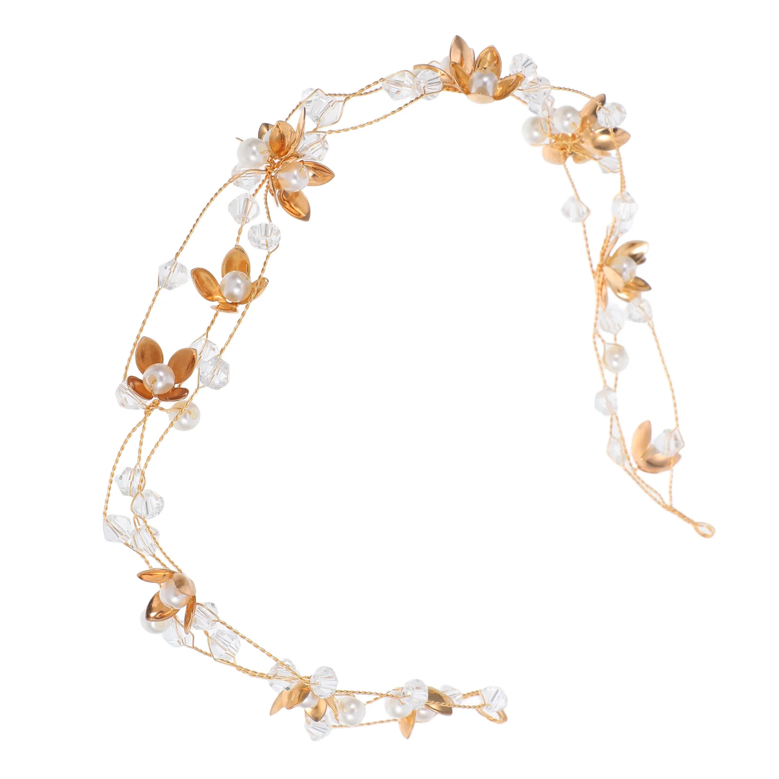 

Pearl Crystal Bead Hair Band Bridal Headpiece For Wedding Party Prom Evening Celebration Hair Accessories