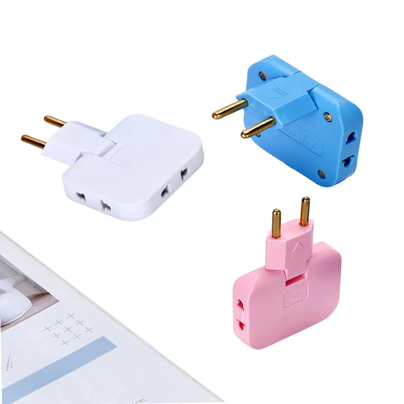 European Plug 180 Degree Mini Rotatable Socket Converter 3 in 1 American Extension Plug Multi Plug Mini Slim Wireless Socket