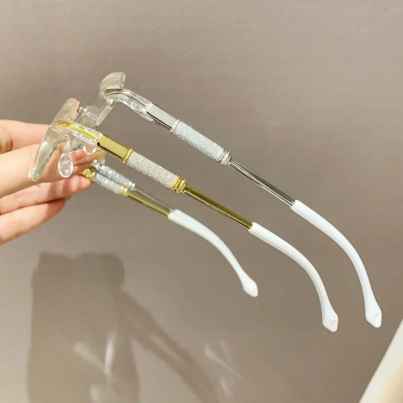 New Rimless Reading Glasses for Men Women Fashion Transparent Far Sight Eyeglasses Classic Diamond Cut Presbyopia Eyeglasses