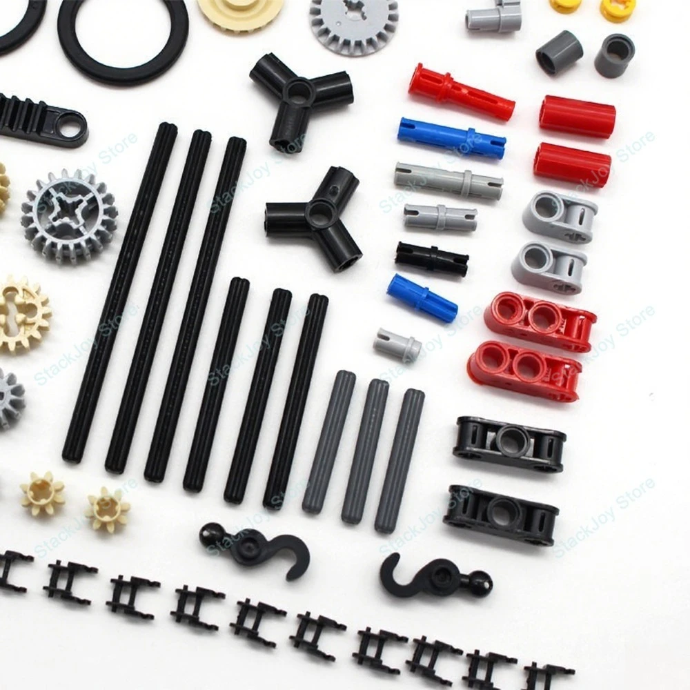 Kit de piezas técnicas MOC, conectores de ejes, ejes de engranajes de 40 dientes para construcción de vástagos, Compatible con proyectos de bricolaje 9686, 116 Uds.