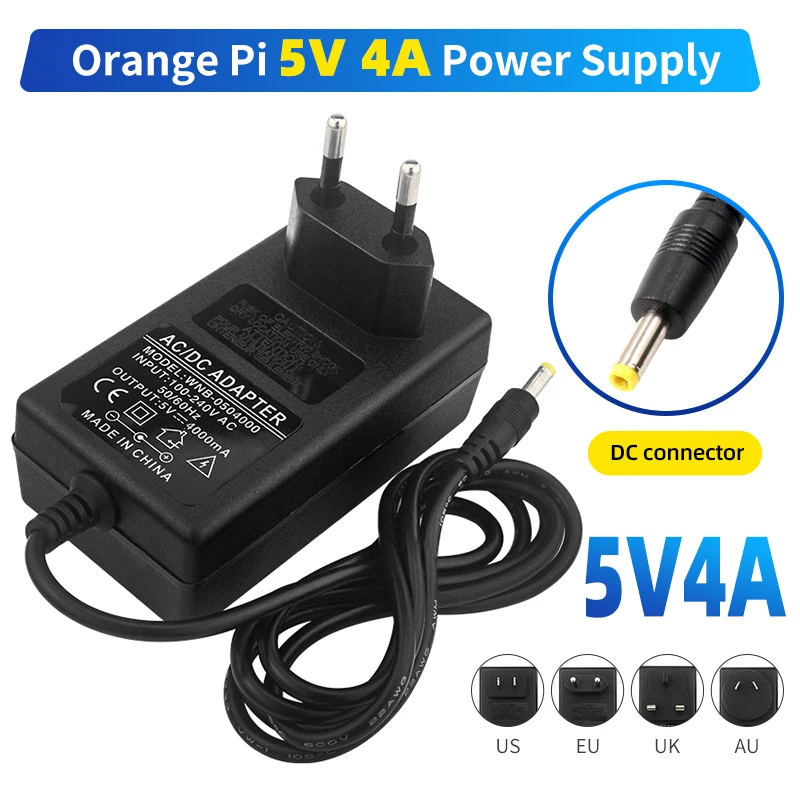 

Orange Pi 4LTS 5V 4A Power Supply 100-240V DC 4.0 Interface Power Adapter Charger EU US UK Plug for Orange Pi 4 4B PC PC Plus