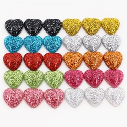 New Fashion 40pcs 12mm Heart Style Mix Colors Flat back Resin Cabochons Cameo For Bracelet Earrings accessories