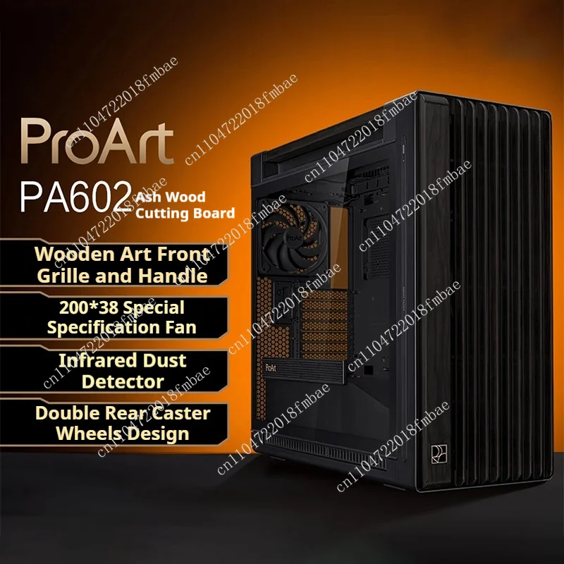 Infrared dust detection: 450mm graphics card, 190mm CPU PA602 gaming desktop case, PC case side transparent walnut wood art