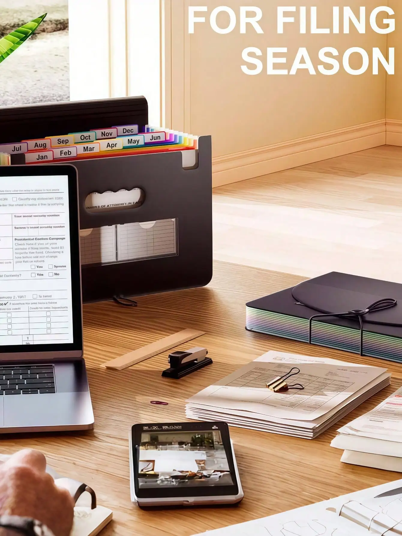 Akkordeon-Aktenordner mit 12/24/36 Fächern – Rechnungs- und Quittungsorganisator im A4-Format