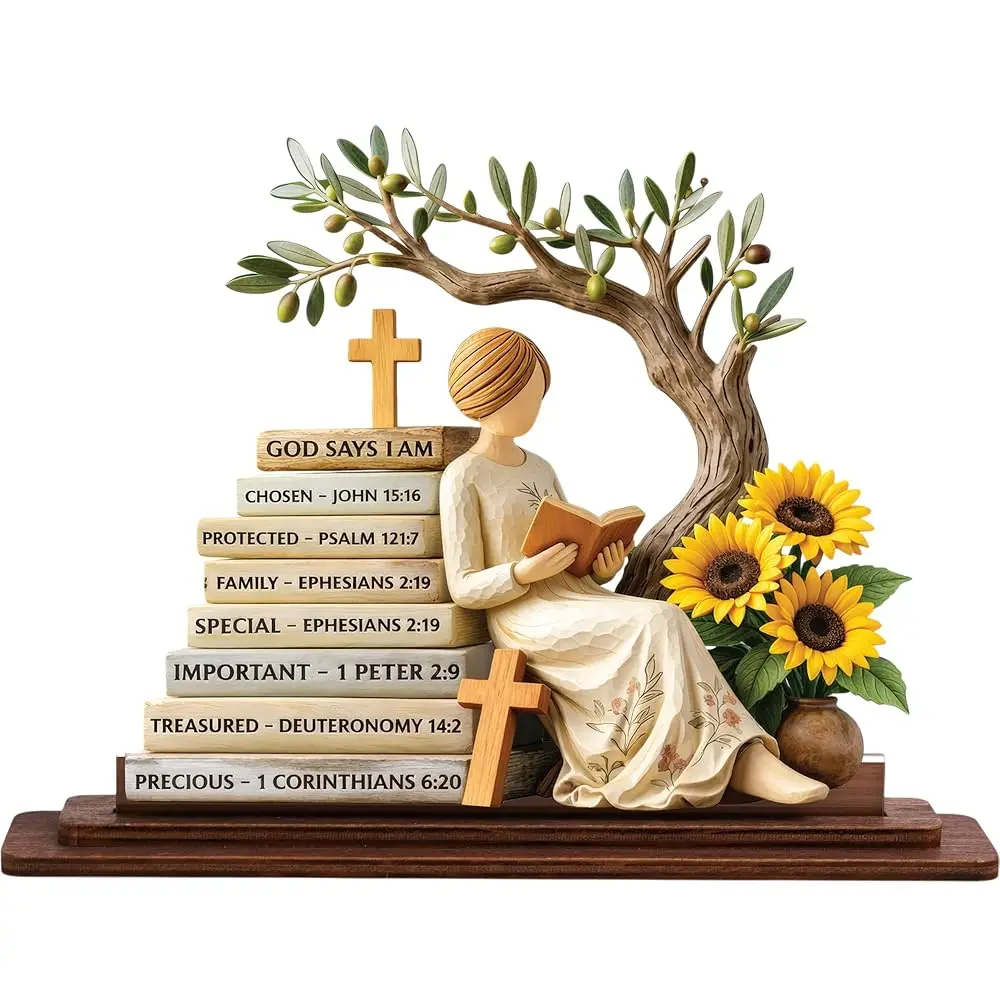 

Христианские подарки для женщин, декор для стола с цитатами из Библии, декоративная табличка с надписью «Бог говорит: Я есть», вдохновляющая религиозная настольная табличка