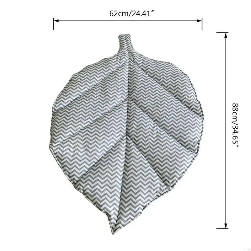 Q22D Baby Kids for Play Mat w kształcie liścia Dywan Noworodek Koc do pełzania Bawełniana podłoga R