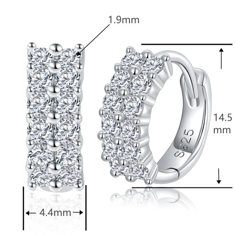 Imagem -05 - Real Moissanite Hoop Brincos para as Mulheres Diamante Completo Duplo Brinco de Halo 100 S925 Prata Esterlina Jóias do Casamento Gra 0.76 Ctw