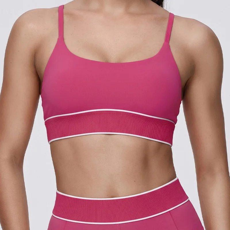 Women's Sportswear Suit Thin Strap Bra Hip Lifting Abdominal Compression Legging Naked Breathable Quick Drying Gym Pilates Yoga