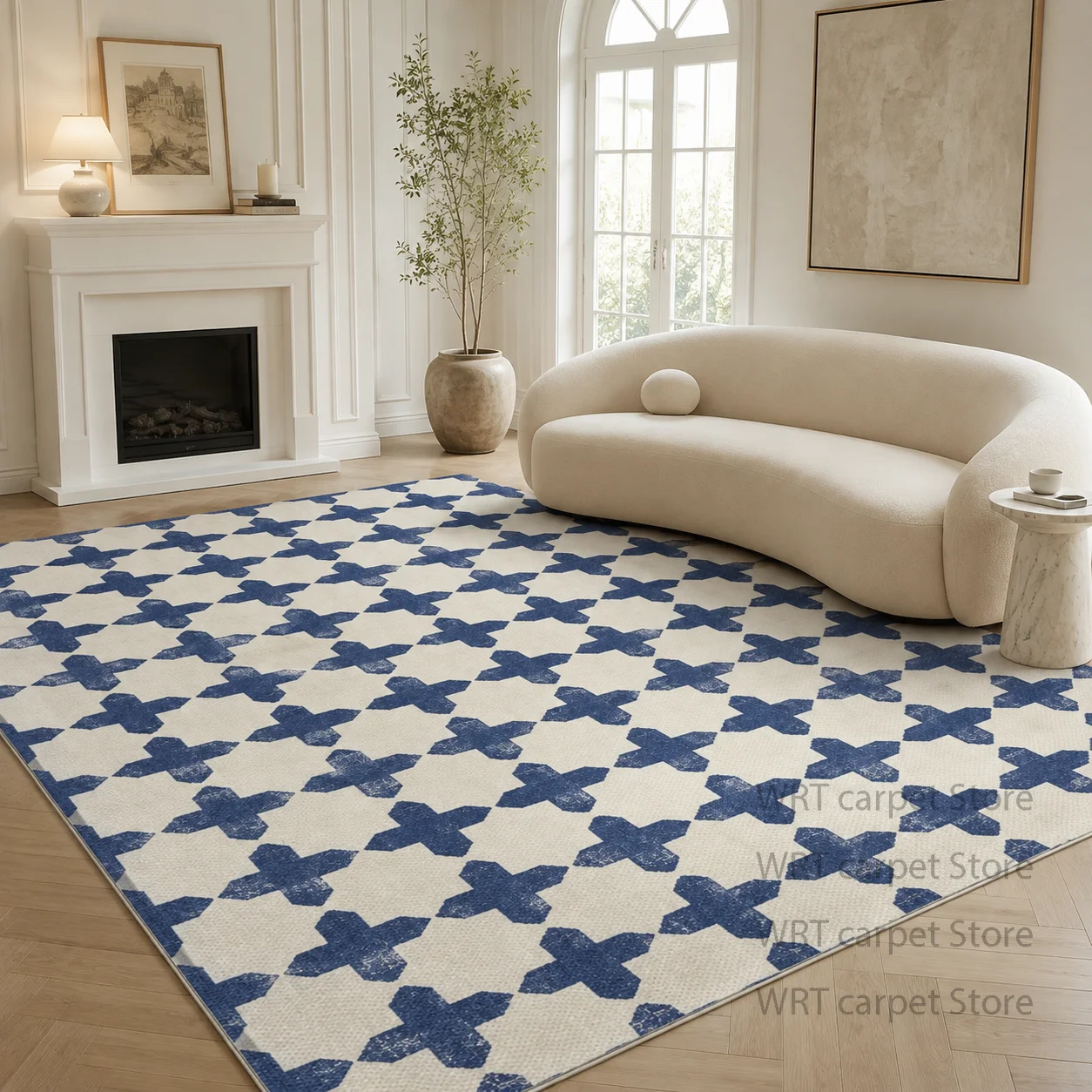 Minimalism Geometric Retro Living Room Carpet Decoration Home Large Size Non-slip Rugs Fashion Bedroom Soft Plush Floor Mat 러그