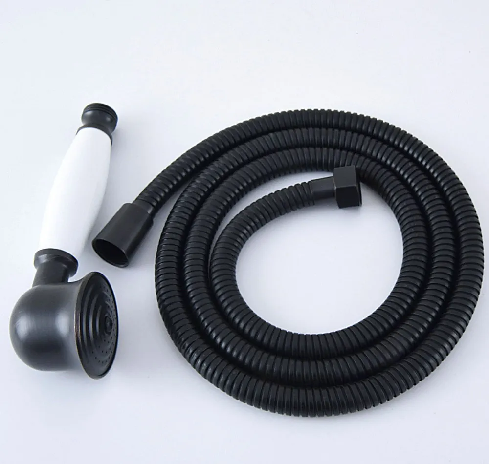 

Black Oil Rubbed Brass Hand Held Shower Head & 1.5M Shower Hose Set Water Saving Bathroom Telephone Style 2hh062