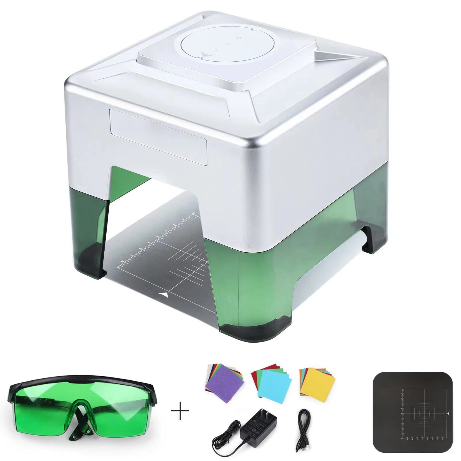 Mini DIY Laser Engraving Machine Home Use Portable Logo Printer Wood Cutter DXF PLT 3D Feature AI Control Diode Laser
