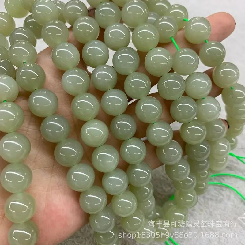 Hetian Jade Qinghai Material Color 12Mm 108 Multi-Loop Bracelet Accessories Loose Beads
