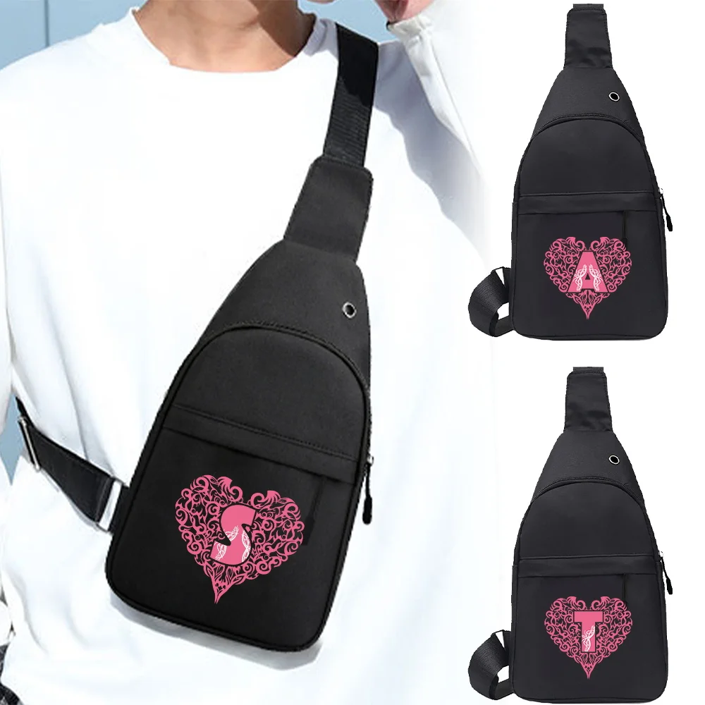 

Men Chest Pack Sling Crossbody Bag Love Letter Series Travel Hiking Multi-functional Men Sports Chest Bag Large Capacity
