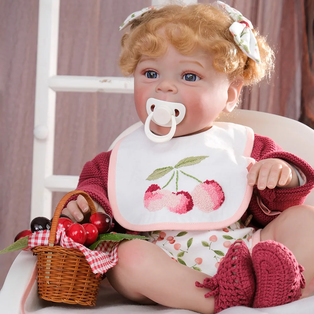 Cloveray 24 inch Realistic Reborn Baby Doll Cute Soothe High-quality Lifelike Vinyl Doll Original Baby Companion Toy Kid Gifts