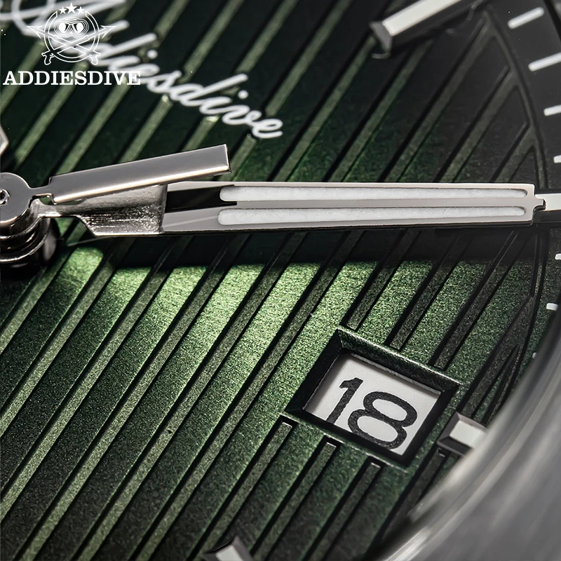 ADDIESDIVE 38mm 기계식 선버스트 시계 일본 NH35A 200m 다이빙 사파이어 BGW9 블루 빛나는 자동식 남성용 시계