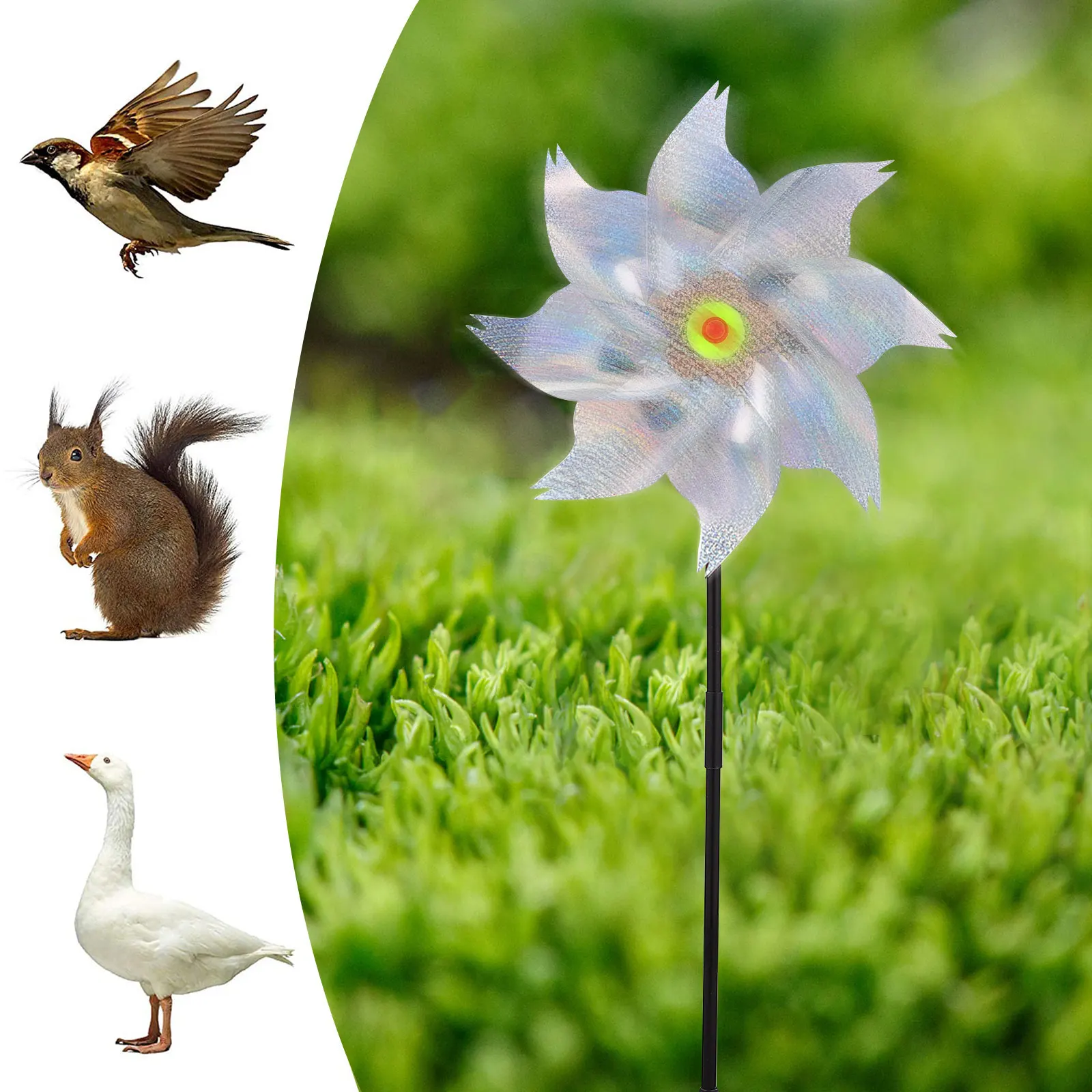 

5Pcs Plastic Bird Repellent Windmill Breeze Garden Outdoor Decoration