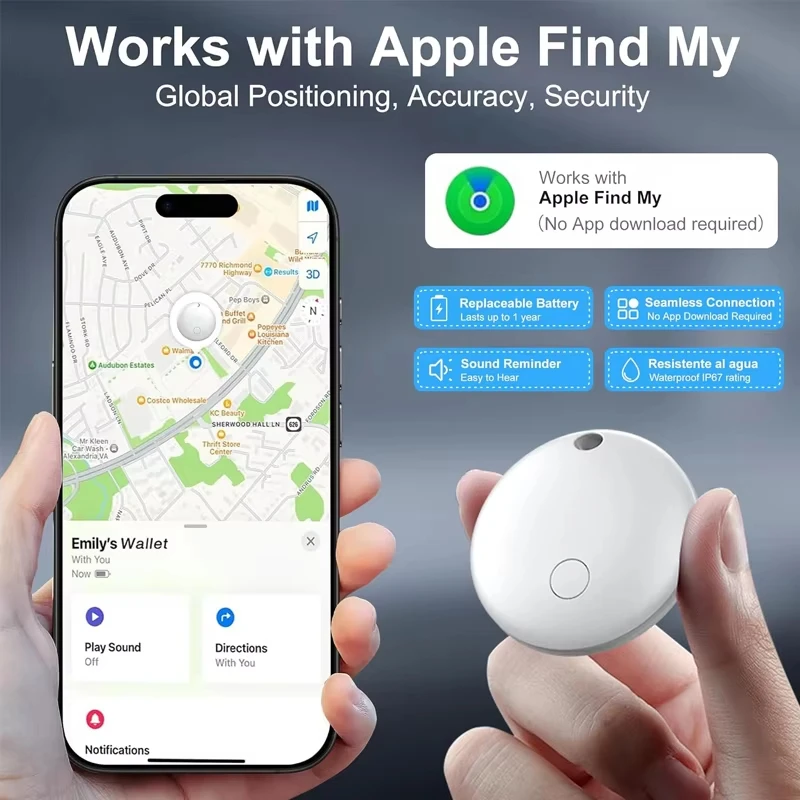Mini GPS Tracker For Apple iOS System, Find My App Tag, Wallet Finder, Bike Bag Loss Tracker, Smart Bluetooth Locator - view 6