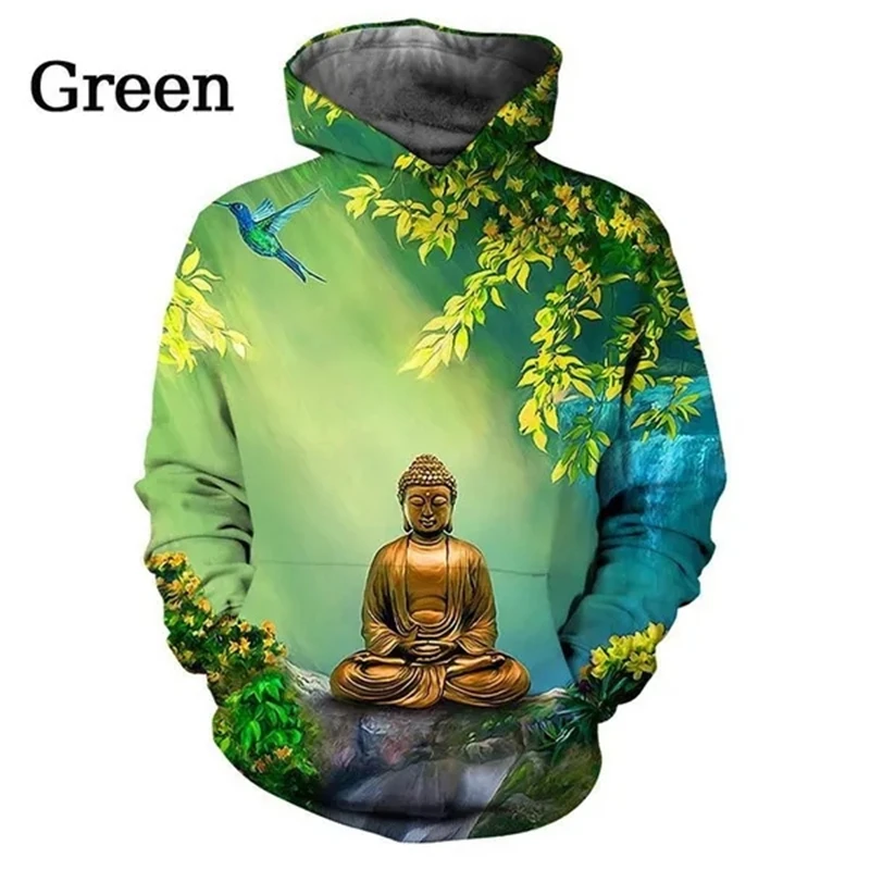 Shakyamuni Buddha Graphic 3D Printed Hoodies MenWomen Oversized Plus Size Long Sleeve Pullovers Designer Hoodie Sweatshirts Tops