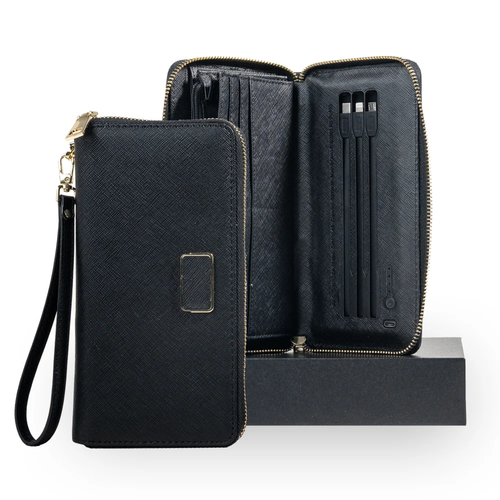 

Zipper Charging Wallet with Strap | PU Leather Phone Holder & Multi-Card Organizer | Secure & Stylish Gift for Everyday Carry