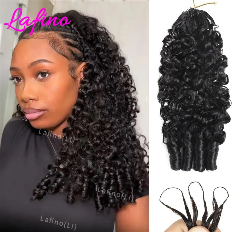 

Предварительно разделенные маленькие спиральные кудрявые пряди для наращивания волос, легкие, многоразовые, в стиле бирманских кудрей, для плетения крючком