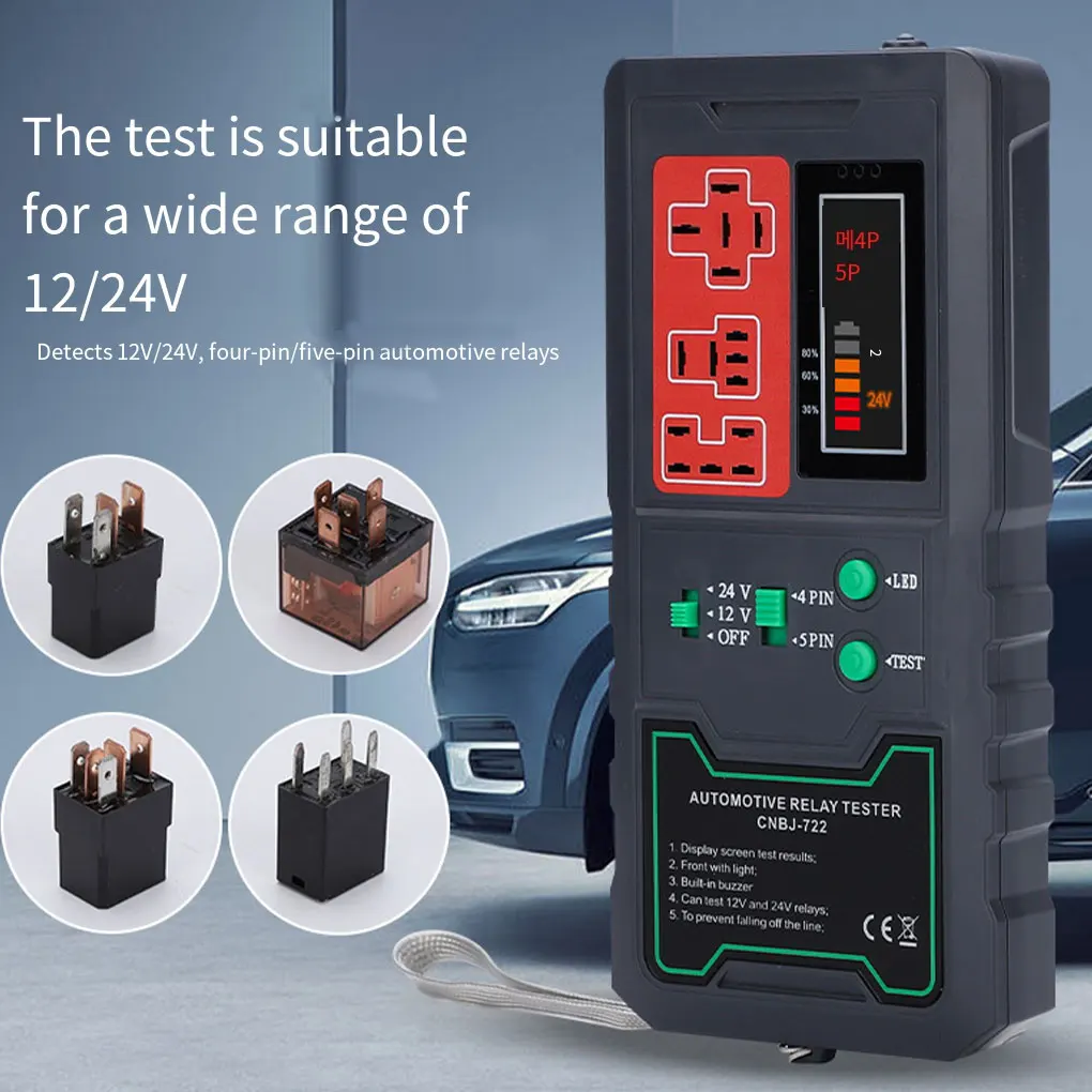 Automotive-Universal Battery Tester Relay Analyzer Alternator Checker Vehicle Cranking Charging System Diagnostic Tool for Motor