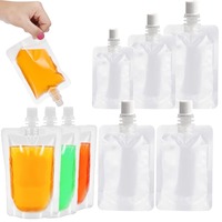 12pcs Drink Spout Pouches Plastic Nozzle Bag Sealed Juice Storage Beverage Camping Juice Milk Sealing Storage Bags 100ml ~ 500ml