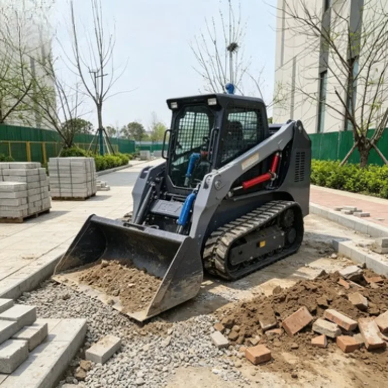 Free Shipping Mini Skid Steer Crawler Loaders Snow-Cleaning Equipment 1 Ton Hydraulic Diesel Skid Steer Loader With Track