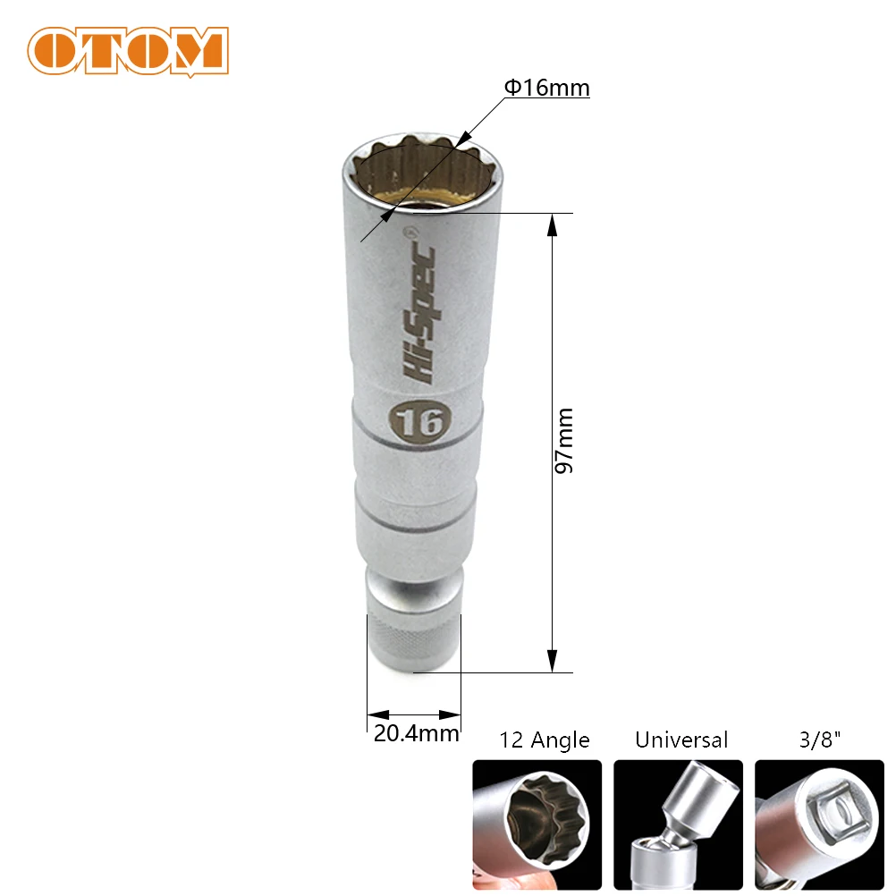 OTOM Universal Magnetic Socket Wrench Spark Plug Sleeve Joint 16mm Motorcycle Auto Repair Disassembly Tool For BMW HONDA KTM YZF