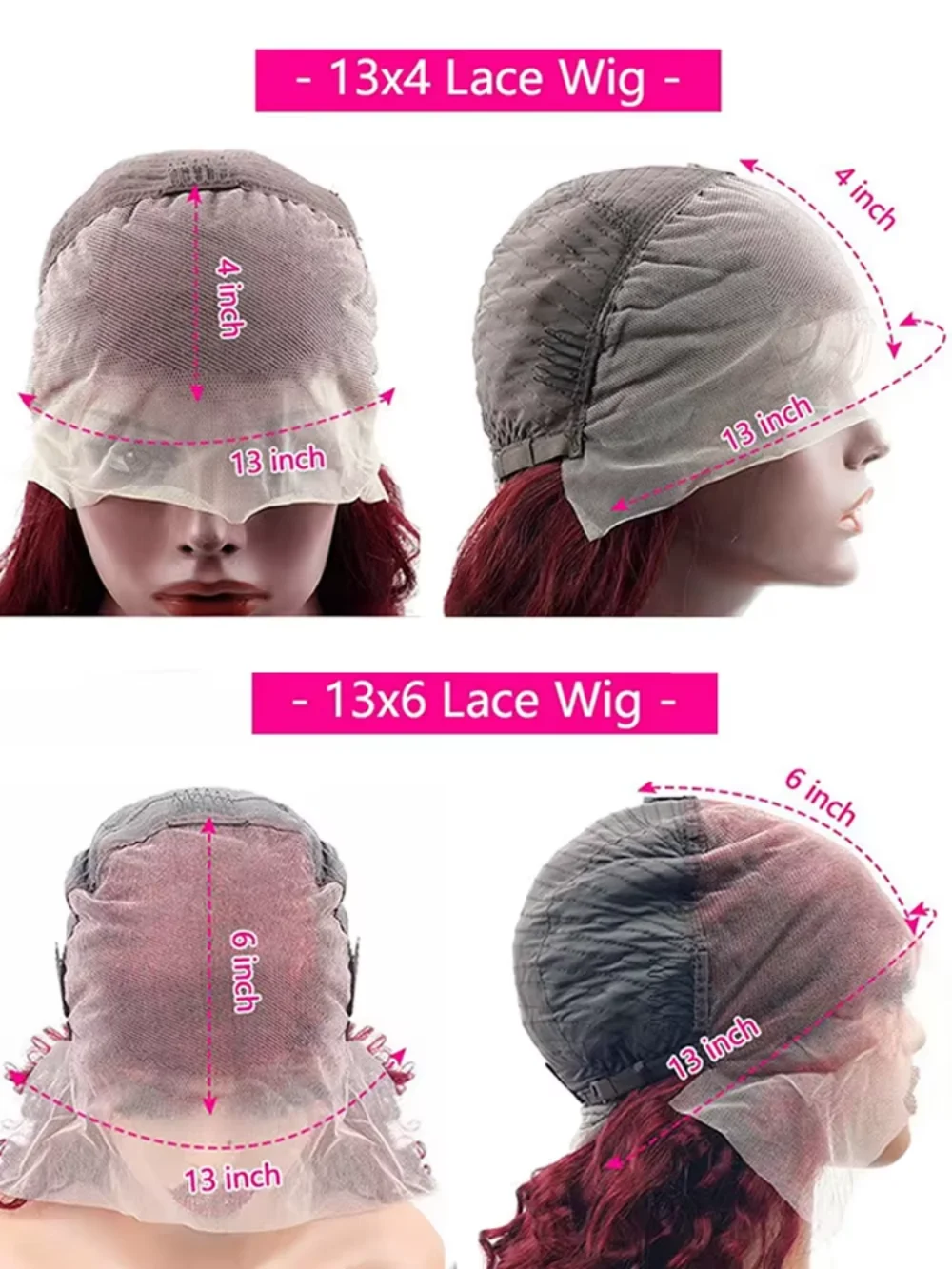 Peruca de Cabelo Humano Cacheado Vermelho 99j de 46 Polegadas, Densidade 220%, Frontal de Renda 13x6, Ondas Profundas, Peruca Frontal de Renda HD 13x4 para Mulheres