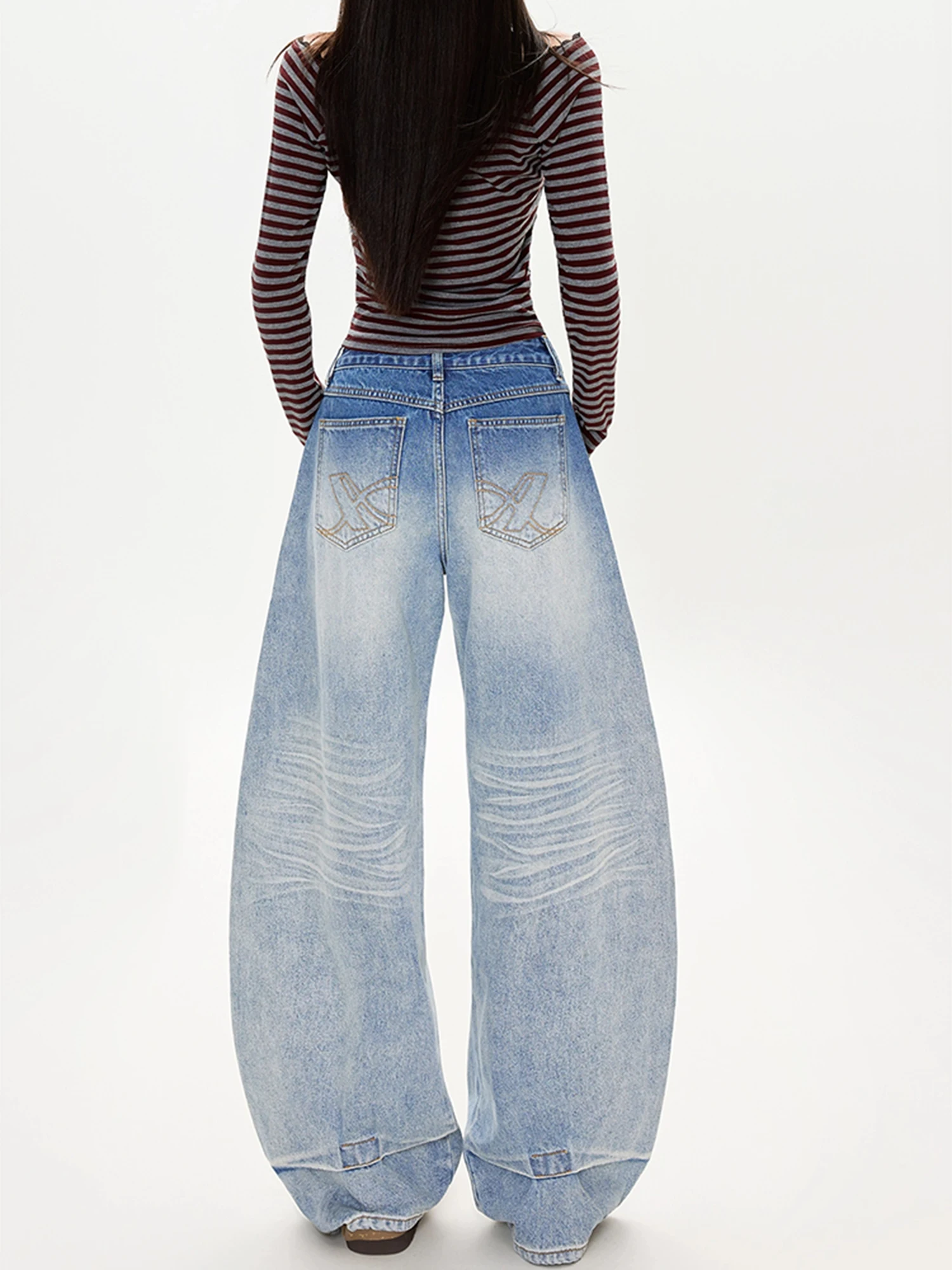 

Women's Stripe Baggy Pants Sweatpants Long Pants Harajuku Japanese 2000s Style Y2k Gyaru Vintage Trousers Clothes Summer