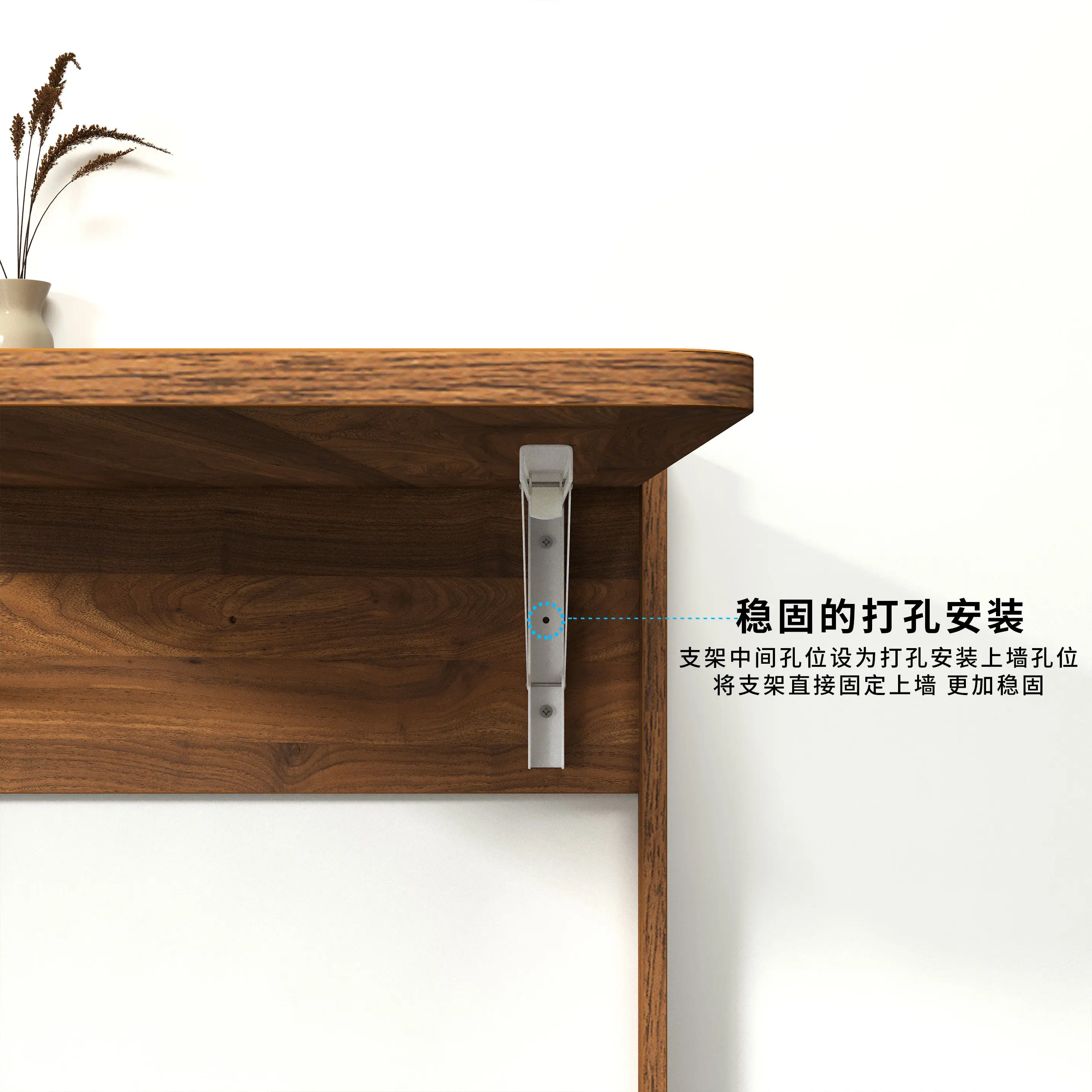 Wall-mounted wall-mounted folding dining table for home use Hidden desk board small apartment ultra-thin multi-functional makeup 3