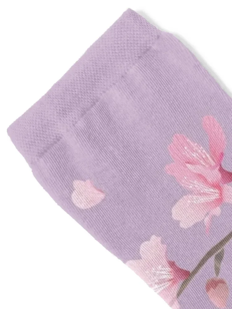 Cherry Blossom flower plant - Pastel Purple Socks warm winter Argentina Men's Socks Women's