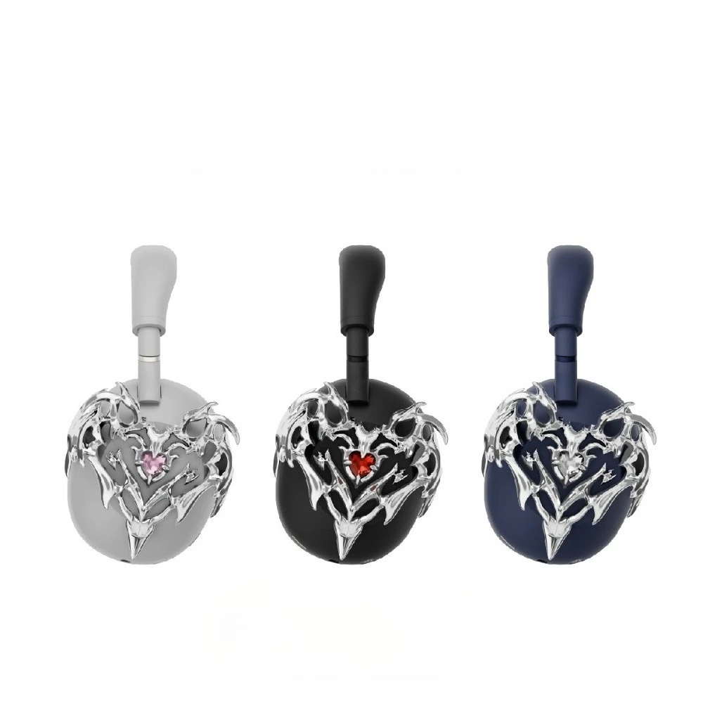

【New】for Sony XM6 Case Headphone Cover Y2K Silver Love for SONY WH-1000 XM6 Earphone Case Resin Headset Decoration Accessory