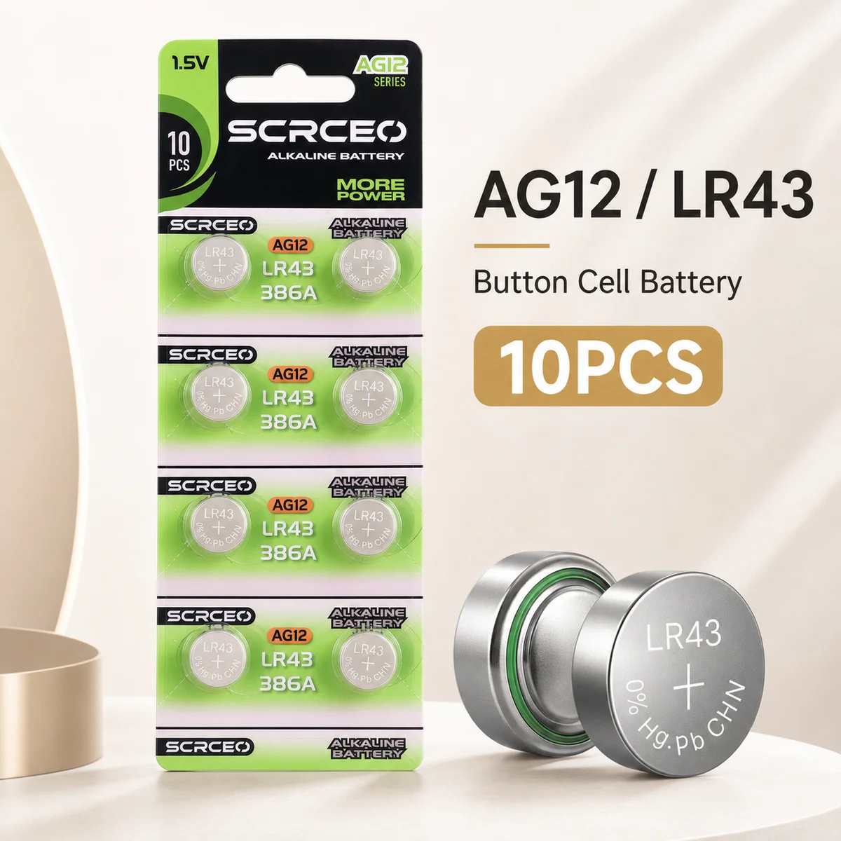 LR43 AG12 Button Cell Battery 1.5V 2-10Pcs, L1142 SR43 260 386 Coin Batteries, Long-Lasting Leak-Proof For Watch Toy Use