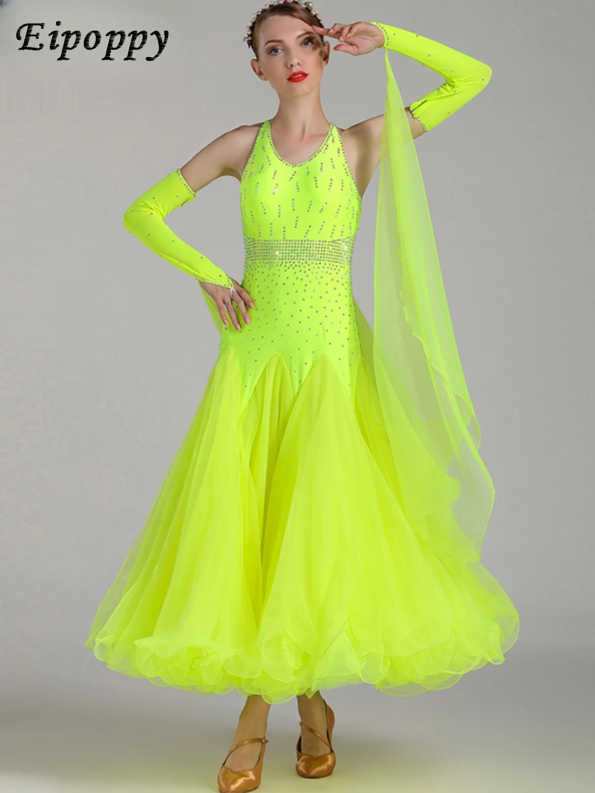 

Modern Dance Dress Dress Fluorescent Color Series Ballroom Dance Costumes